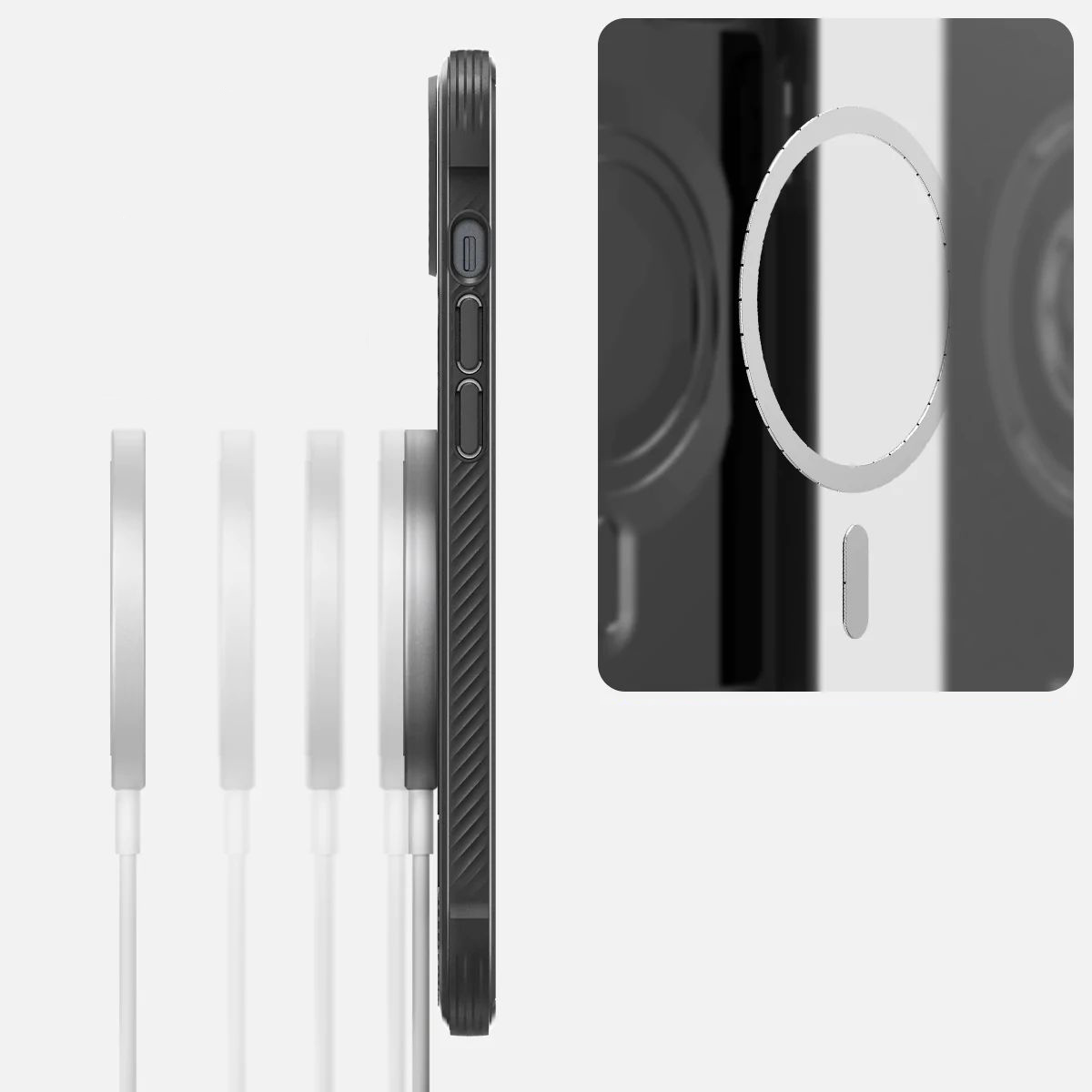 Etui pancerne Spigen Rugged Armor Mag MagSafe MagFit do iPhone 14, czarne matowe